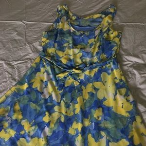 Dress 22W lined, self belted spring colors.